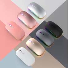 Rechargeable Wireless RGB LED Mouse 2.4GHz Ultra-Slim Optical RF-6800C - Random - View 3