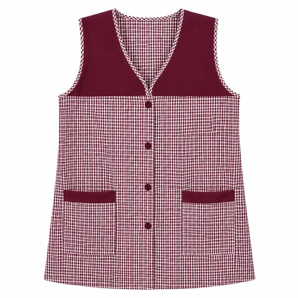 Kynley Bata de Limpieza para Mujer con 2 Bolsillos, Casaca de Trabajo sin Mangas con Botones, Uniforme para Cocina, Limpieza, Hostelería, Peluquería, Guardería y Servicio Doméstico, Tallas S-XXXL