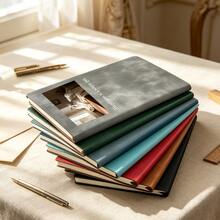 Customized Photo Leather Notebook Set | Personalized Notebook With Pen And Box | Engraved Diary, Suitable For Women, Graduation Gift, Bridesmaid Gift, Business Set - Multicolor - View 7