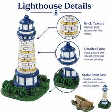 1pc Resin Lighthouse & Wood-Look Boat Aquarium Ornament Set, Nautical Fish Tank Decor, Aquascape Landscape Accessory - A - View 2