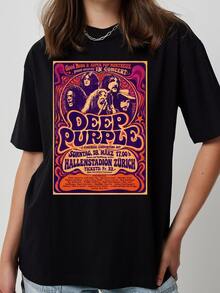 Vintage Deep Purple Montreux Zurich Hallenstadion Vintage Concert  Art Hard Rock Unisex Graphic T-Shirt - Black - View 1