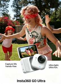 Insta360 Kamera Aksi Profesional GO Ultra: Stabilisasi gambar yang stabil, video HDR jernih, tahan air hingga 10 meter, data olahraga yang tersinkronisasi, adaptasi multi-adegan, kompatibilitas aksesori, 100% Baru, Hanya Diaktifkan - View 2
