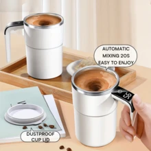 Pengaduk Elektrik Pintar dengan Tampilan Suhu Cairan, Pengaduk Kopi Elektrik Portabel Isi Ulang USB, Cocok untuk Susu, Cokelat, dan Kopi, Ideal untuk Penggunaan di Rumah dan Kantor, Hadiah Liburan yang Sempurna - Pengaduk listrik - View 3