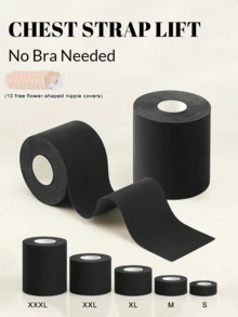 1 Roll Of Freely Cutable Breast Tape (Includes 10 Nipple Covers), Highly Adhesive, Long-Lasting And Stable, Perfect For Deep V-Neck Wear Without A Bra - Multicolor - View 14