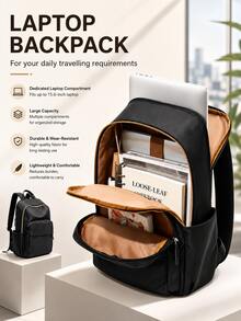 Student Backpack, Large Capacity 15.6-Inch Laptop Bag, Minimalist Campus Backpack, Unisex Nylon Fabric, Spine Protection, Office School Shoulder Bag - Multicolor - View 3