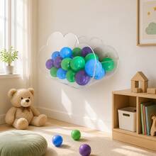 Transparent Acrylic Cloud-Shaped Floating Wall Shelf - Cute Storage And Display Rack For Home Decor, Bedroom And Living Room - View 1
