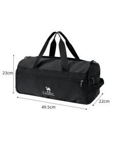 CAMEL CROWN Dry-Wet Separation Gym Bag, Large Capacity Swimming Bag, Travel Beach Storage Bag, Handheld Crossbody Backpack Travel Bag - Black - View 6