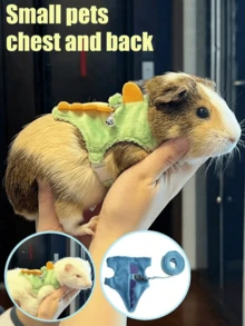 Cute Dinosaur Design Soft Mesh Small Pet Harness & Leash Set For Ferrets, With Safety Bell, Adjustable Size, Suitable For Walking Small Animals (Ferrets, Rabbits, Guinea Pigs, Squirrels) Daily - Multicolor - View 13