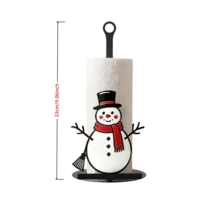 Christmas Theme Cartoon Decorative Paper Towel Holder Gingerbread Man/Snowman/Reindeer Standing Metal Paper Roll Rack Holiday Home Kitchen Decor - View 9