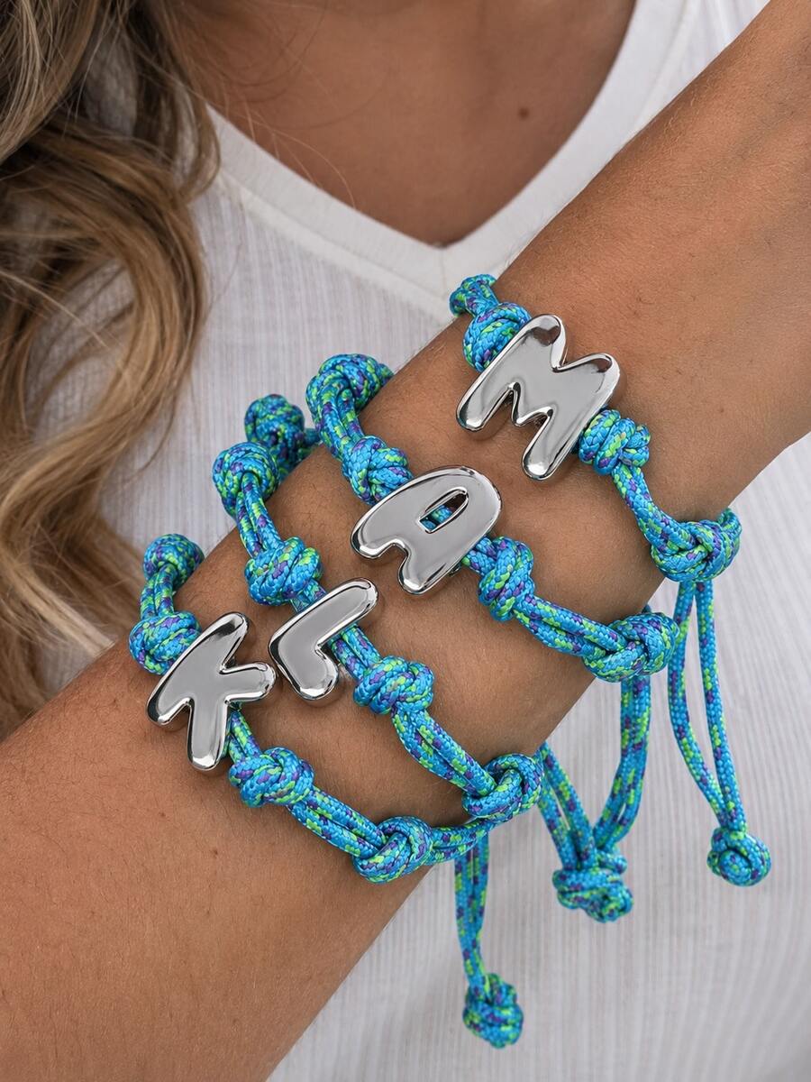 1pc Bohemian Style Fashion Elegant Minimalist Lake Blue Woven Knot ...