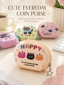XD 12pcs/6pcs/3pcs/1pc Kids Dachshund Cartoon Print Coin Purse/Small Wallet, Multi-Functional Storage For Coins, Earphones, Access Cards/Multi-Functional Coin Small Wallet - Multicolor - View 2