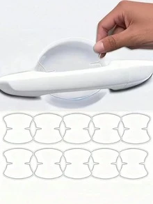 10pcs Transparent Car Door Handle Bowl Protection Film, Invisible Anti-Scratch Paint Protection Sticker, High Elasticity Flexible No Glue Residue Waterproof Protective Sticker, Easy Installation, Suitable For Most Sedans, SUVs, Trucks, Pickups, Daily Car Exterior Accessories - A - View 11