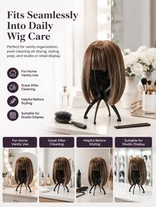 Foldable Portable Hairpiece And Hat Display Stand, Sturdy And Durable Multi-Purpose Storage Rack, Suitable For Daily Use And Travel, Two Styles Sent Randomly; Slight Color Difference May Occur Due To Lighting, Does Not Affect Daily Use - View 7