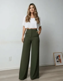 Women Pants - Military Green - View 6