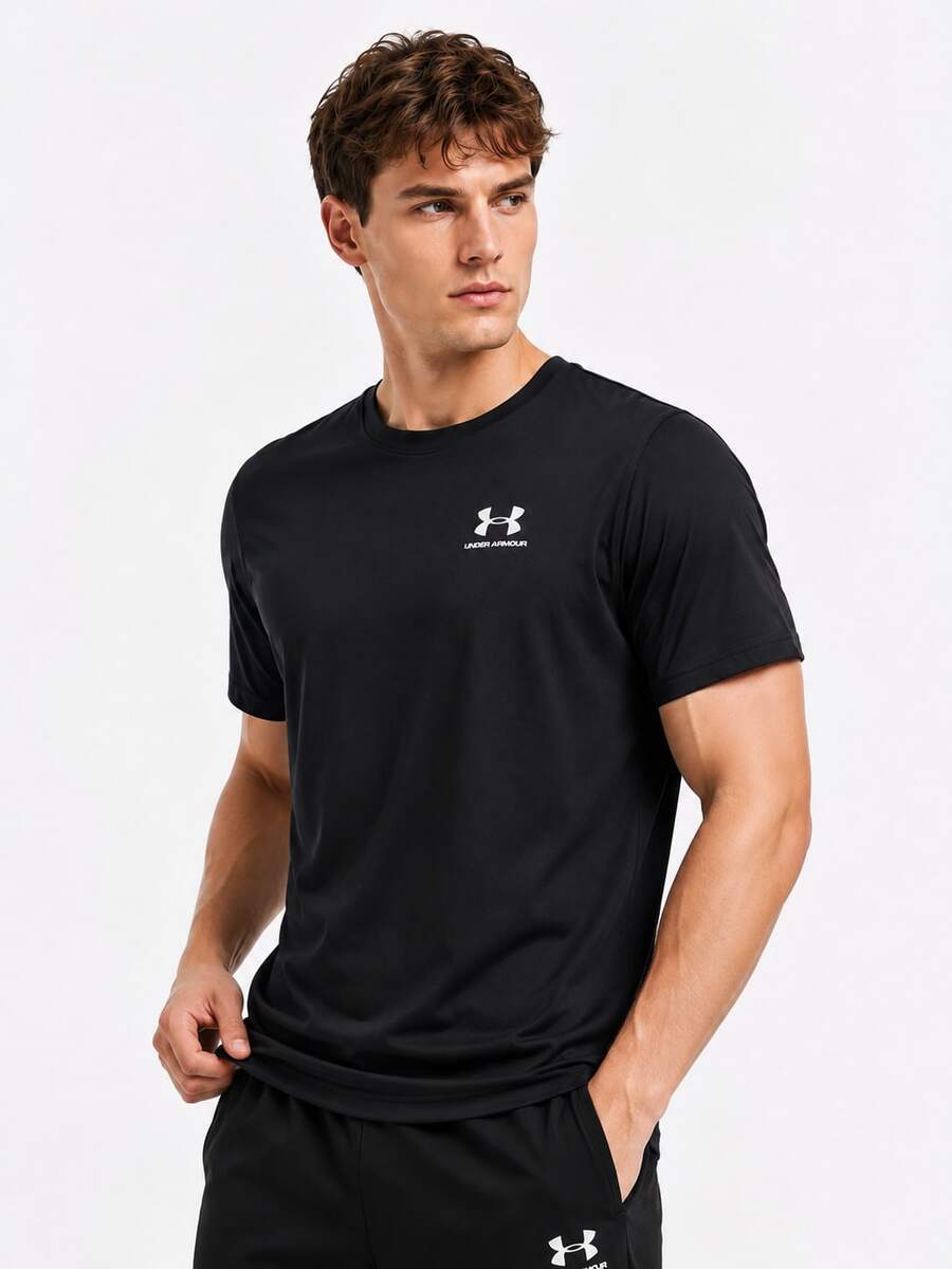 Under Armour Men's Breathable Casual Sports Short Sleeve Crew Neck T-Shirt - Black - View 1