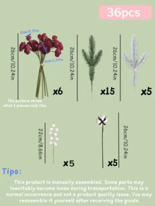 36/24/18/12/6件人造絲綢毛茛假玫瑰花，仿真花莖，適用於DIY花束、新娘婚禮手捧花、桌面中心裝飾、新娘派對裝飾，完美適合情人節、感恩節、萬聖節及居家家庭派對裝飾 - 暗紅 - 查看 17