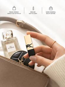 Saint Laurent Black & Gold Embossed Square Tube NM Nude Muse 1.3g Moisturizing Trial Size, Portable Multi-Use, Suitable For Natural Makeup - Lipstik Yves Saint Laurent NM 1.3g - View 6