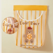 No-Drill Wall-Mounted Hook & Loop Storage Bag, Cartoon Mesh Storage Pouch, Home Socks & Miscellaneous Items Organizer, Hanging Trash Bag - Multicolor - View 5