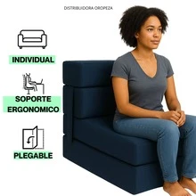 Sofá Cama Individual 190x70x15 Poliéster - Azul Marino - Ver 6