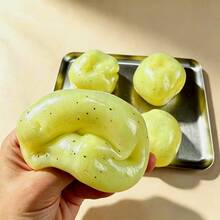 1pc Mashed Potato Sque Eze Toy TPR, Popular Kiwi Green Style, Imitation Fruit Round Sh Ape, Micro Black Spe Ckles, Fidget Ball For Halloween Prop - Multicolor - View 5