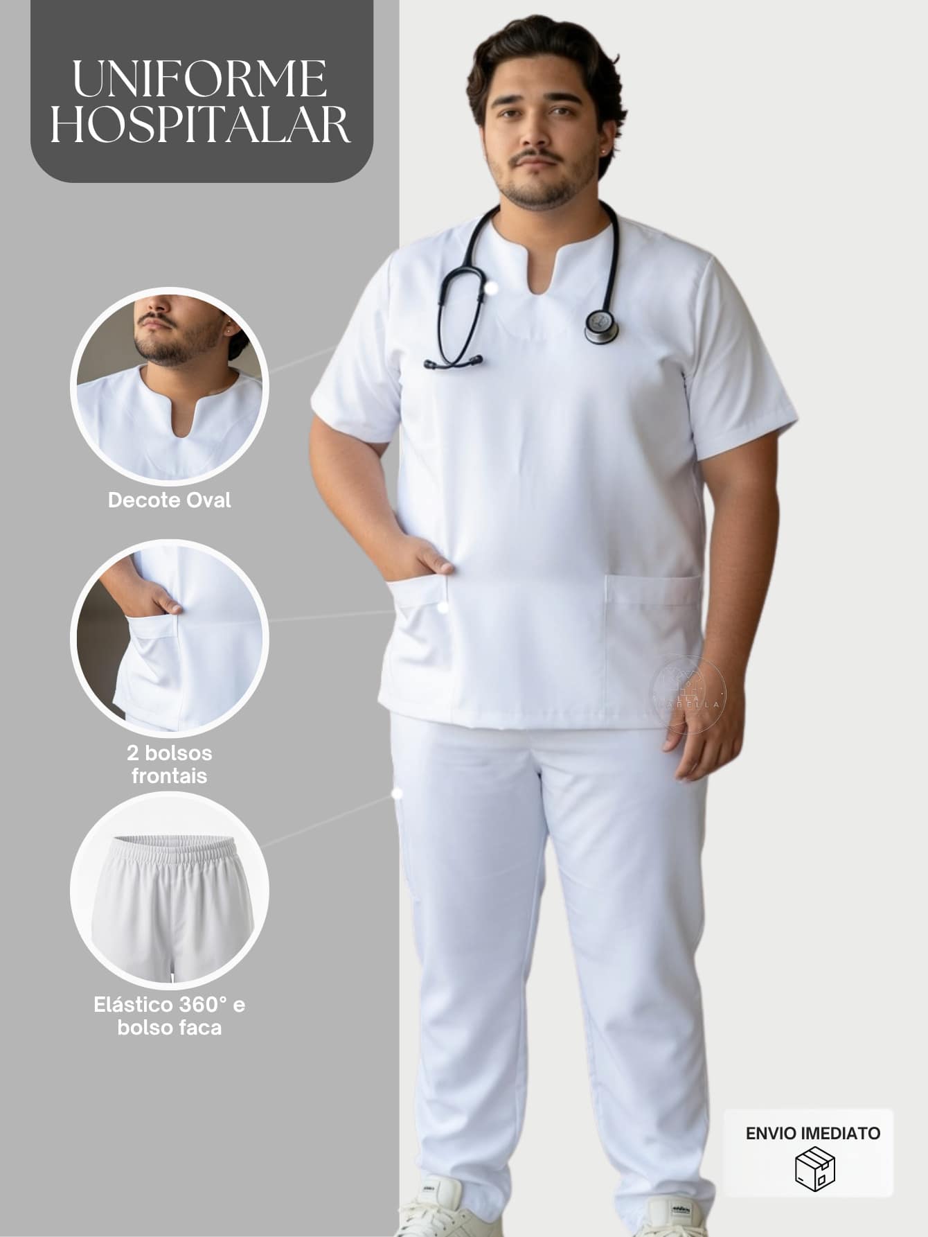 Roupas de Trabalho Hospitalare Plus Size Clínica Odontológica, Terno Cirúrgico de Enfermeira Veterinária  Todos    Ajuste Regular    Bolso    Dia das Enfermeiras
