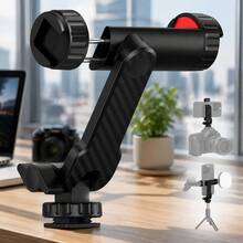 Camera Phone Tripod Mount, Tripod Phone Clip, Universal Smartphone Bracket Adapter With 2 Cold Shoe Mounts, 360° Rotating Adjustable Phone Holder, Compatible With IPhone, Android Phones And Cameras - View 7