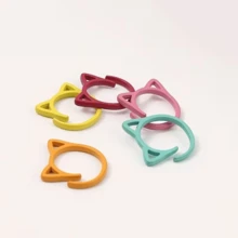 5/10/16/20/30/40/50/60Pcs Colorful Open Cat Ear Rotating Stitch Markers, Wider Open Cat Ear Themed Stitch Markers, Practical Knitting Tools, Gift For Knitters, Random Colors. - Multicolor - View 6