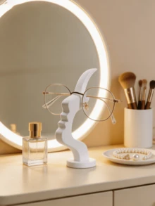 1pc/2pcs Abstract Face Shaped Glasses Holder, Minimalist Glasses Stand Desktop Decor, Creative Glasses Display Rack, Glasses Storage Organizer, Modern Desktop Ornament, Suitable For Bedroom, Office, Etc., Unique Gift For Glasses Wearers - Multicolor - View 4