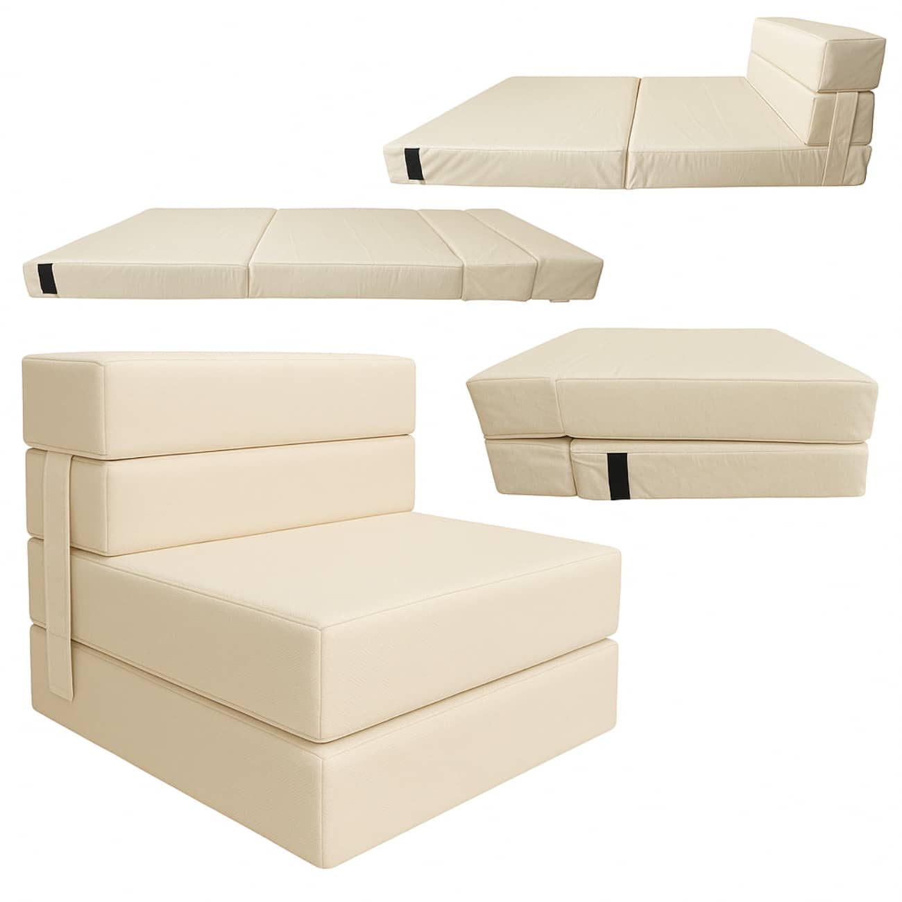 Sofá Cama Individual 190x70x15 Poliéster - Champán - Ver 1