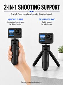 Auto-Pop-Up Mini Tripod Handheld/Desktop Stand, 1/4" Screw Interface, With Anti-Slip Pad, Compatible With DJI Osmo Pocket 4/Pocket 3, , , Phone Clip, DSLR Camera, 45.6g Ultra-Light Pocket Size, Suitable For Live Streaming, Vlog Shooting Accessories - View 5