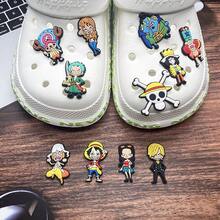 Panini 1pc One Piece Anime Luffy & Zoro Soft PVC Shoe Charms, Suitable For Clogs And Sandals Shoe Buckle Decoration - Multicolor - View 1