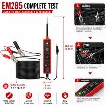 EM285 Circuit Probe Tester 6-24V Penguji Kelistrikan Otomotif Detektor Polaritas Tegangan Detektor Korsleting Alat Diagnostik Perbaikan Mobil - Satu-Ukuran - View 2