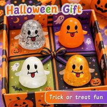 1pc Ghost Face Squeeze Stress Relief Toy, Made Of Soft And Stretchable TPR Material, Halloween Theme Design, Fun Prank Hand Toy For Stress Relief, Suitable For Adults And Children, Party Gift, Halloween Gift, Squishy Toy - Multicolor - View 8