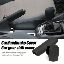 2pcs Black Silicone Car Gear Shift Lever Cover + Hand Brake Silicone Cover, Suitable For [Car Model Name], Protects Gear Shift Lever And Hand Brake, No Installation Required, Car Interior Upgrade, Fashionable Design Car Accessories, Car Decoration, Car Interior Accessories - A - View 3