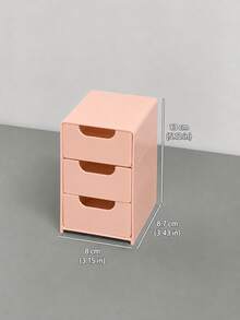 3-Compartment Drawer Storage Box, Lightweight Stackable Portable Desktop Organizer, Multi-Compartment Design, Suitable For Office Supplies, Jewelry, Cosmetics And Crafts, Home And Office Daily Storage And Organization Solution - Multicolor - View 14