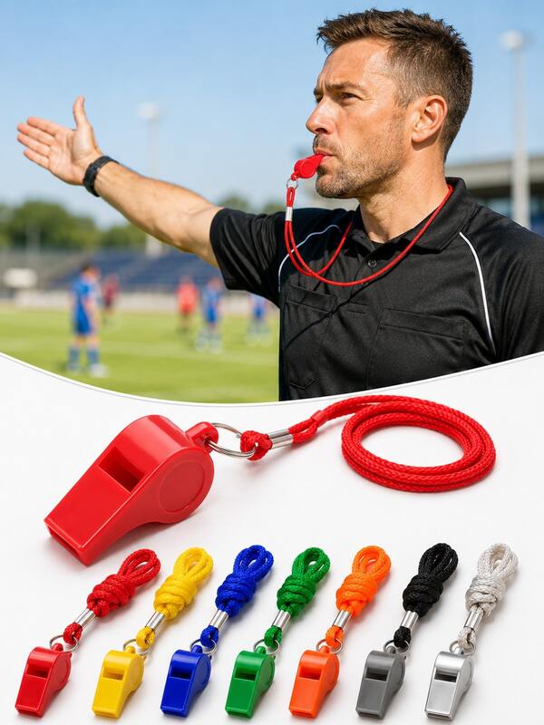 1-5Pcs Loud Referee Sports Whistle, Portable Emergency Survival Whistle With Lanyard, Ideal For Basketball, Football, Volleyball Games, Cheerleading, Hiking, Camping Outdoor Activities ﻿