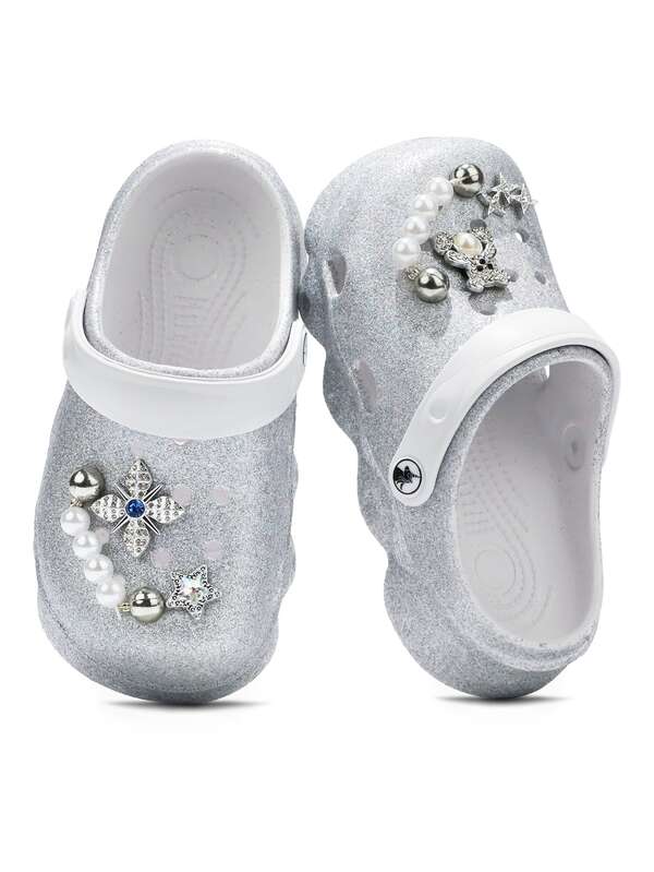 HOEASE Youngsters' Garden Clogs, Girls' Summer EVA Soft-Soled Comfortable Beach Shoes, Breathable Slip-On Design, With Shiny Glitter, All-Season Footwear