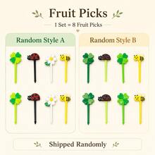 WGROOM 8pcs/16pcs Plastic Random Color Fruit Forks, Disposable Dessert Cake Fruit Picks, Kitchen Dessert Forks, Suitable For Wedding, Banquet, Gift, Birthday - Multicolor - View 9