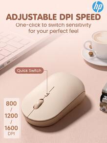 HP Mouse Nirkabel M241, Skema Warna Morandi, 1600 DPI Dapat Disesuaikan, Sakelar Mikro yang Senyap, Penggunaan Kantor yang Presisi, Kompatibilitas Multiperangkat, Daya Tahan Baterai yang Lama, Hijau Matcha - Hijau Matcha - View 10