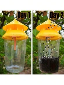 2pcs Bottle + Lid, Reusable, No Electricity, No Power Required, Suitable For Orchards, Vegetable Gardens And Bee Farms, Insect Trap, Lure Trap - A - View 3