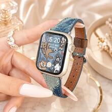 1pc Horseshoe Buckle Premium Leather Watch Band, Compatible With Apple Watch, Fits 42mm, 38mm, 40mm, 41mm, 44mm, 45mm, 46mm, 49mm Sizes. Fashionable Smartwatch Replacement Strap, Suitable For Apple Watch Series Ultra2, Ultra SE2, SE 10, 9, 8, 7, 6, 5, 4, 3, 2, 1, Unisex, Perfect As A Back To School Gift For Students. - Royal Blue - View 5