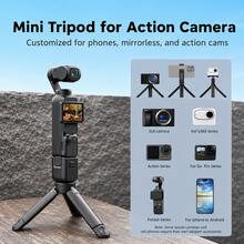 1pc Adjustable Mini Desktop Tripod With Extendable Legs, Non-Slip Feet And 1/4" Screw Interface, Portable Stand For Action Camera, Stabilizer, LED Light, Vlog And Live Streaming, Black - View 7