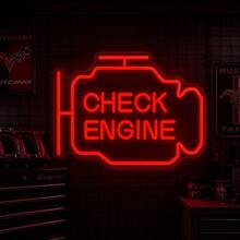 1pc Neon Sign Low Voltage Soft Glow LED Silicone With USB Switch Cable, Car Check Engine Style Yellow Engine Shape Ambient Light Decor For Auto Repair Shop Garage Bedroom Game Room - Multi-color light - View 1