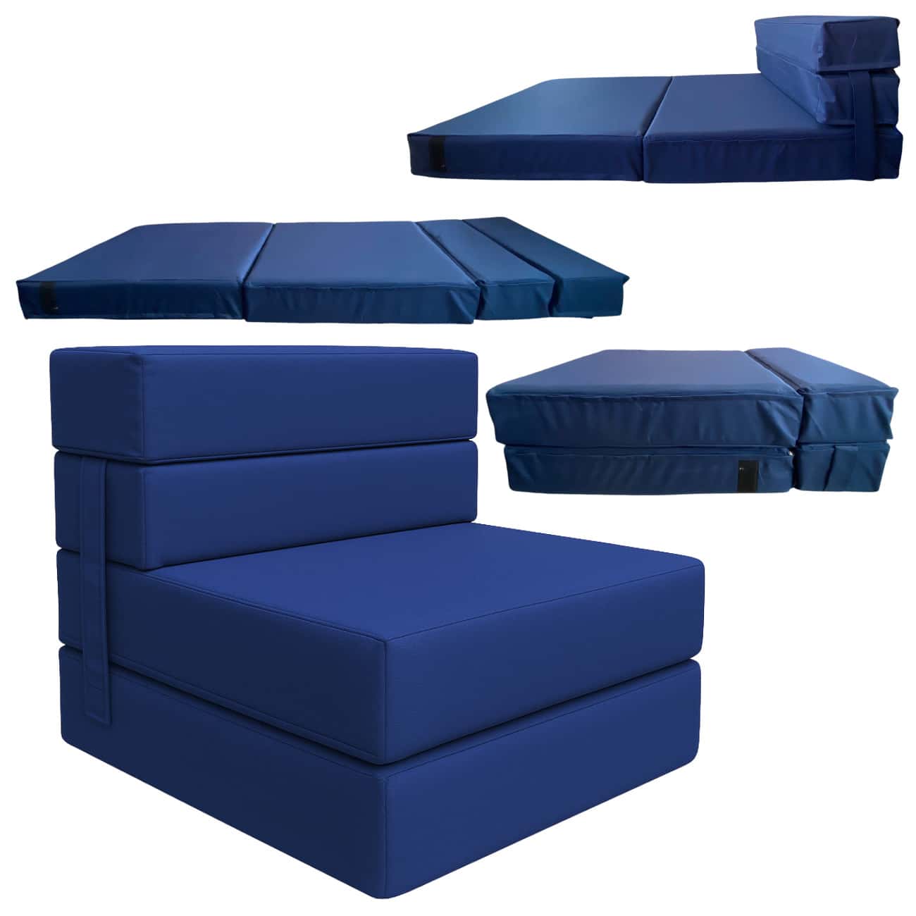 Sofá Cama Individual 190x70x15 Poliéster - Azul Marino - Ver 1