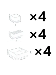 12/6/1pc Set, Minimalist Foldable Fabric Storage Box, Wardrobe Drawer Divider Organizer, Suitable For Underwear, Bras, Bedroom And Home Items Storage, Can Store Various Women's Clothing (Such As White T-Shirts, Black Pants, Winter Apparel, Dresses, Elegant Outfits, White Shirts, Long Sleeve Shirts, White Jumpsuits, Spring Skirts And Summer Tops) - White - View 15