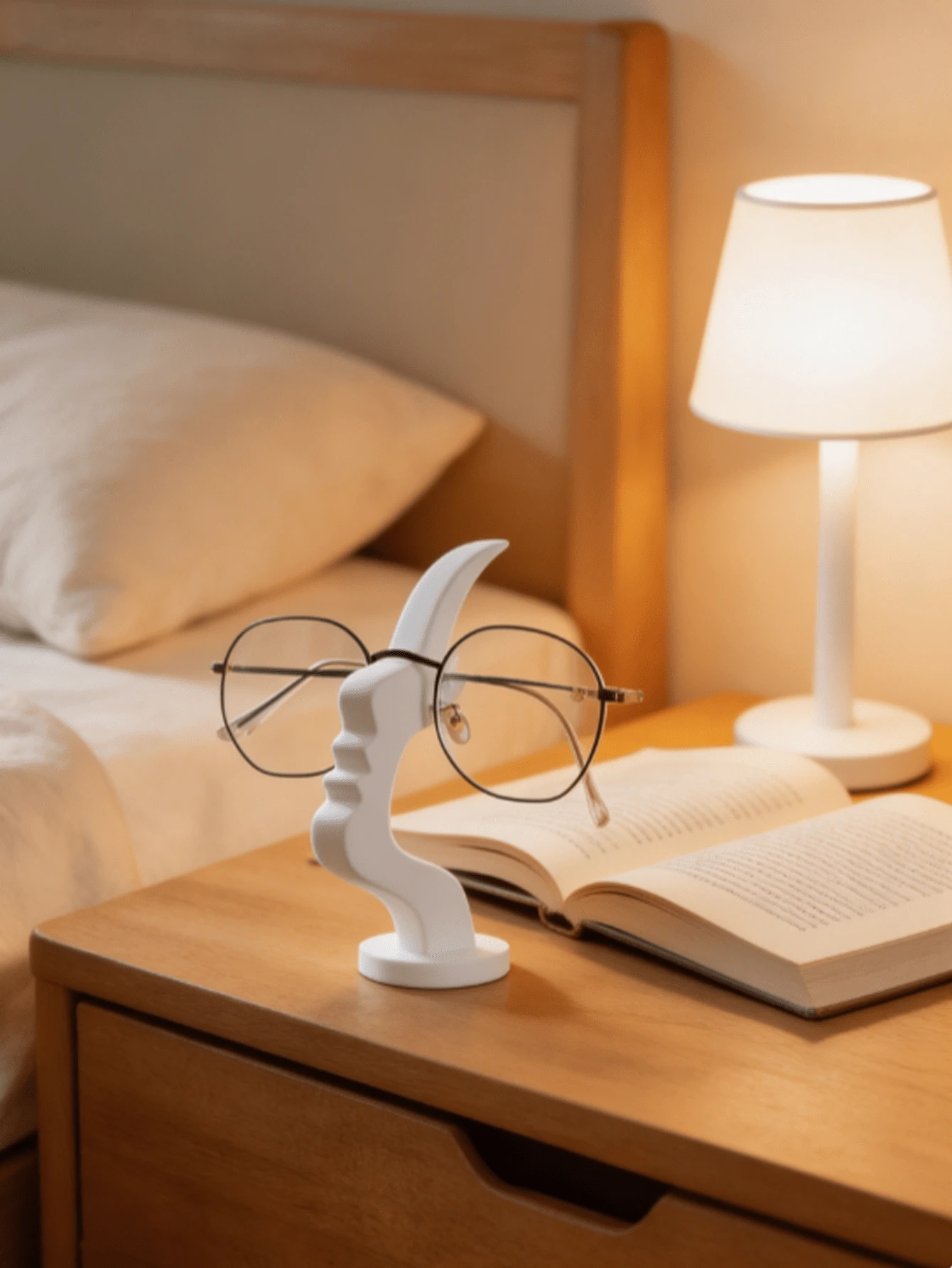 1pc/2pcs Abstract Face Shaped Glasses Holder, Minimalist Glasses Stand Desktop Decor, Creative Glasses Display Rack, Glasses Storage Organizer, Modern Desktop Ornament, Suitable For Bedroom, Office, Etc., Unique Gift For Glasses Wearers - Multicolor - View 1