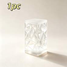Rhombus Crystal Light & Shadow Desktop Lamp Shade (No Lamp), Geometric Cut Soft Light Night Light Lamp Shade, Bedroom Bedside Atmosphere Decorative Lamp Shade - Diamond Pattern - View 13