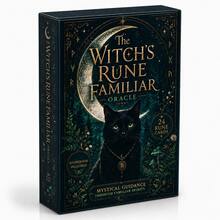 The Witch's Rune Familiar Oracle Deck With 24 Rune Cards And Guidebook Mystical Animal Spirit Divination Cards Inspired By Elder Futhark For Intuition Meditation Reflection Spiritual Guidance Rune Beginners And Oracle Readers - Navy Blue - View 1