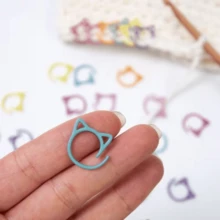 5/10/16/20/30/40/50/60Pcs Colorful Open Cat Ear Rotating Stitch Markers, Wider Open Cat Ear Themed Stitch Markers, Practical Knitting Tools, Gift For Knitters, Random Colors. - Multicolor - View 7