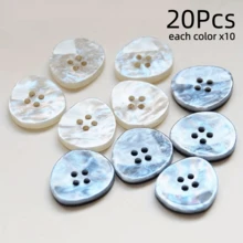 2/5/10/15/20入 時尚獨特樹脂漸層雷射彩色不對稱四孔鈕扣，適用於西裝、毛衣、羊毛大衣、衣物、鞋子、包包，手工縫製裝飾鈕扣 - 多色 - 查看 20
